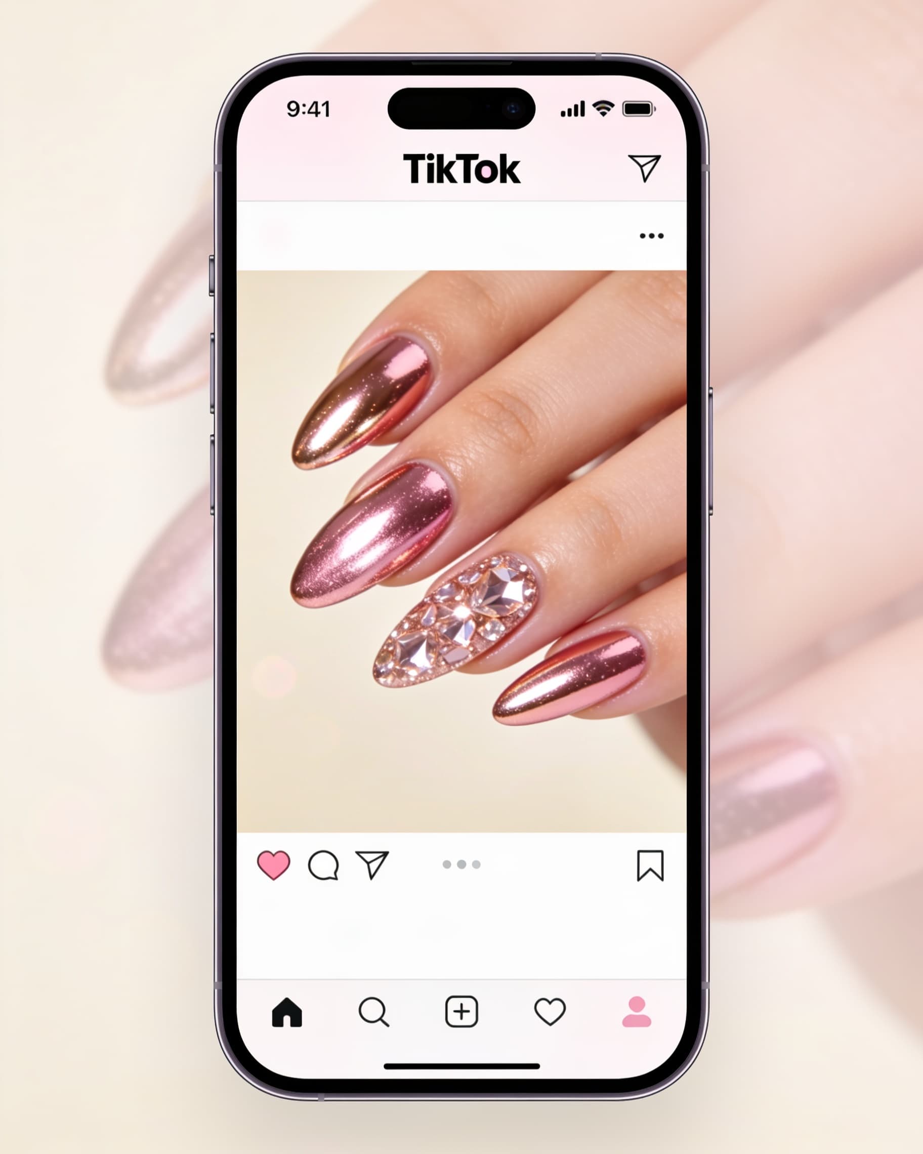AI-generated viral nail content carousel slides ready for TikTok, Instagram, and Facebook