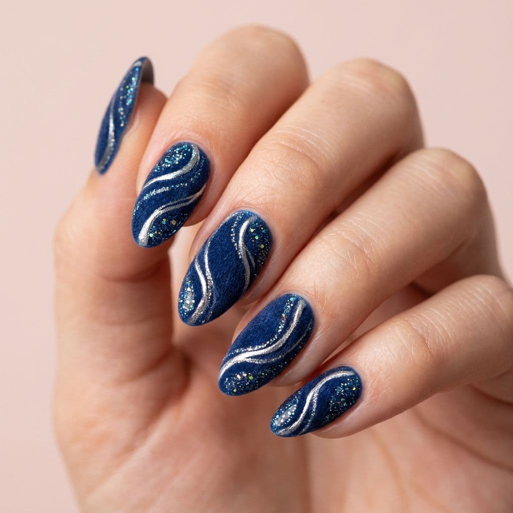 Deep velvet-toned nails that pair well with a fall cat eye finish