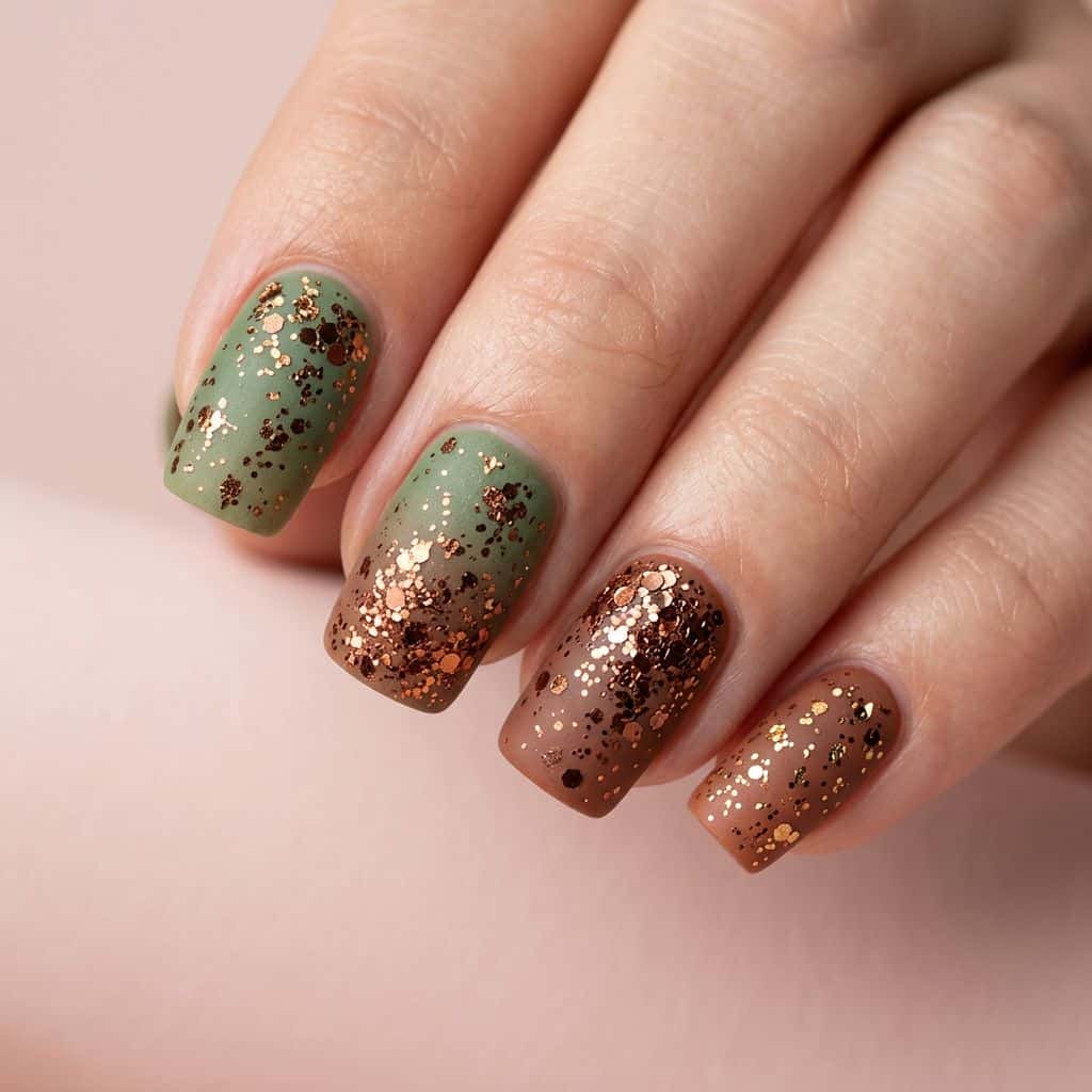A modern, geometric fusion of earthy tones and metallic accents.