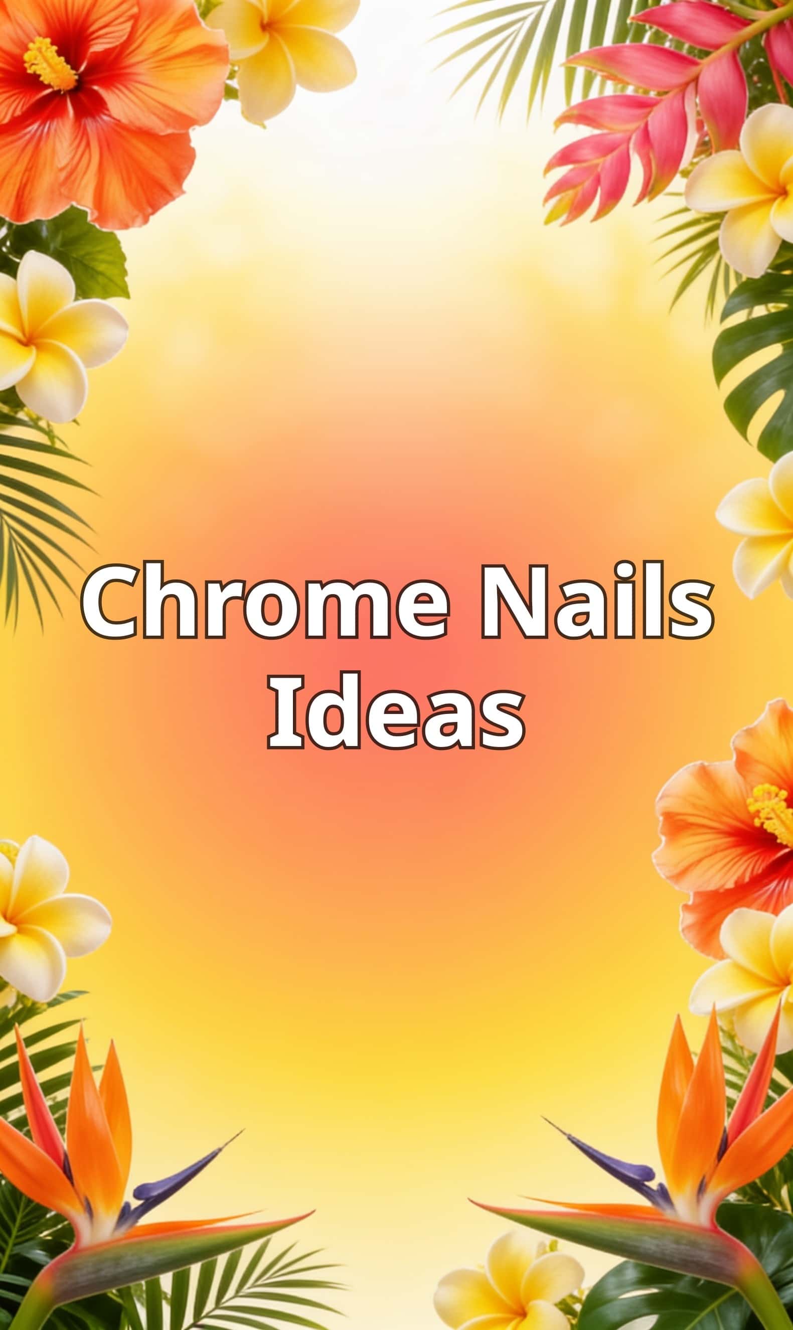 5 chrome nail ideas on manicured hands, tagged chrome nails, nail inspo, summer nails.