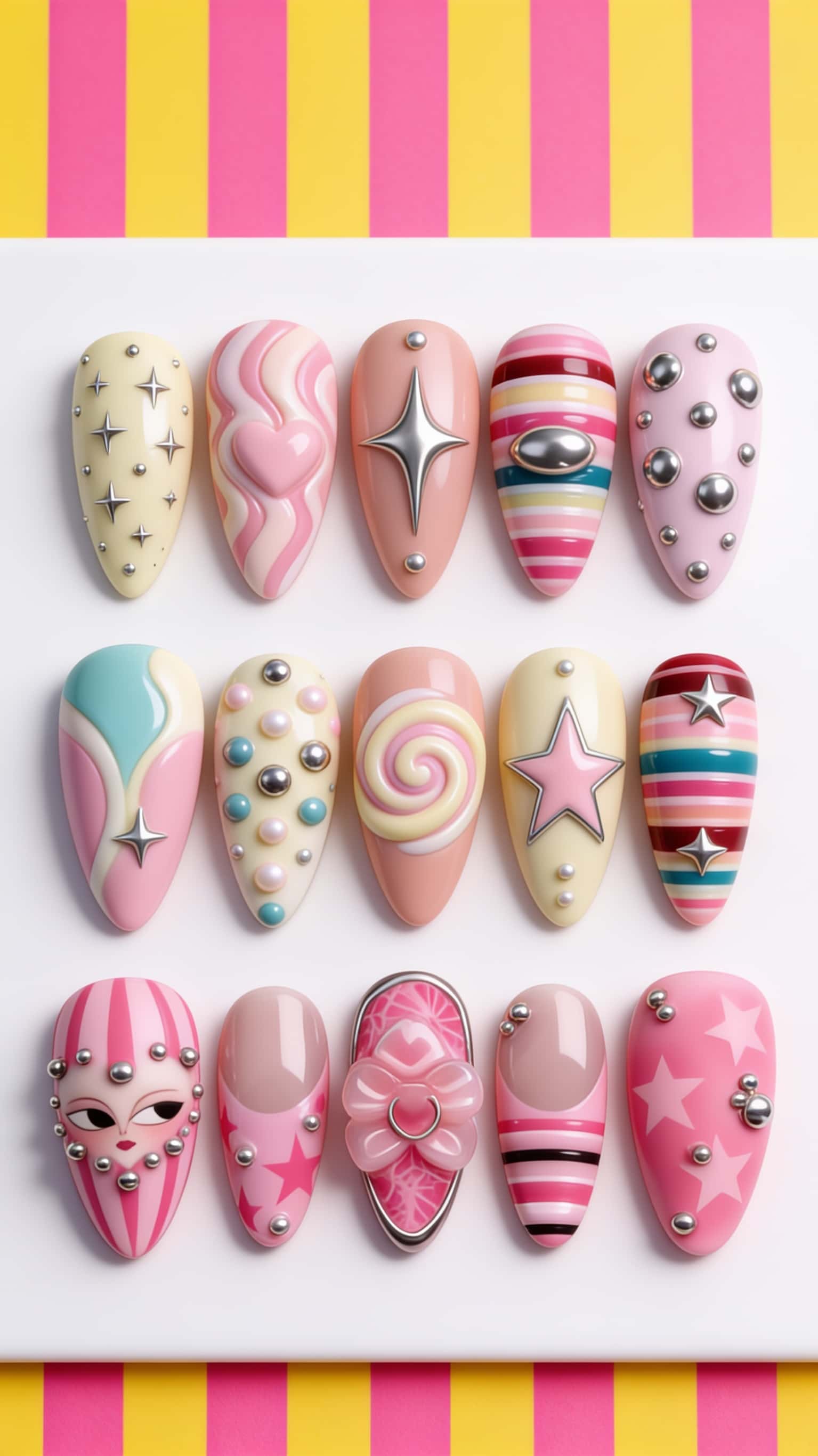 9 cute nail ideas on manicured hands, tagged nail inspo, cute nails, nail art.