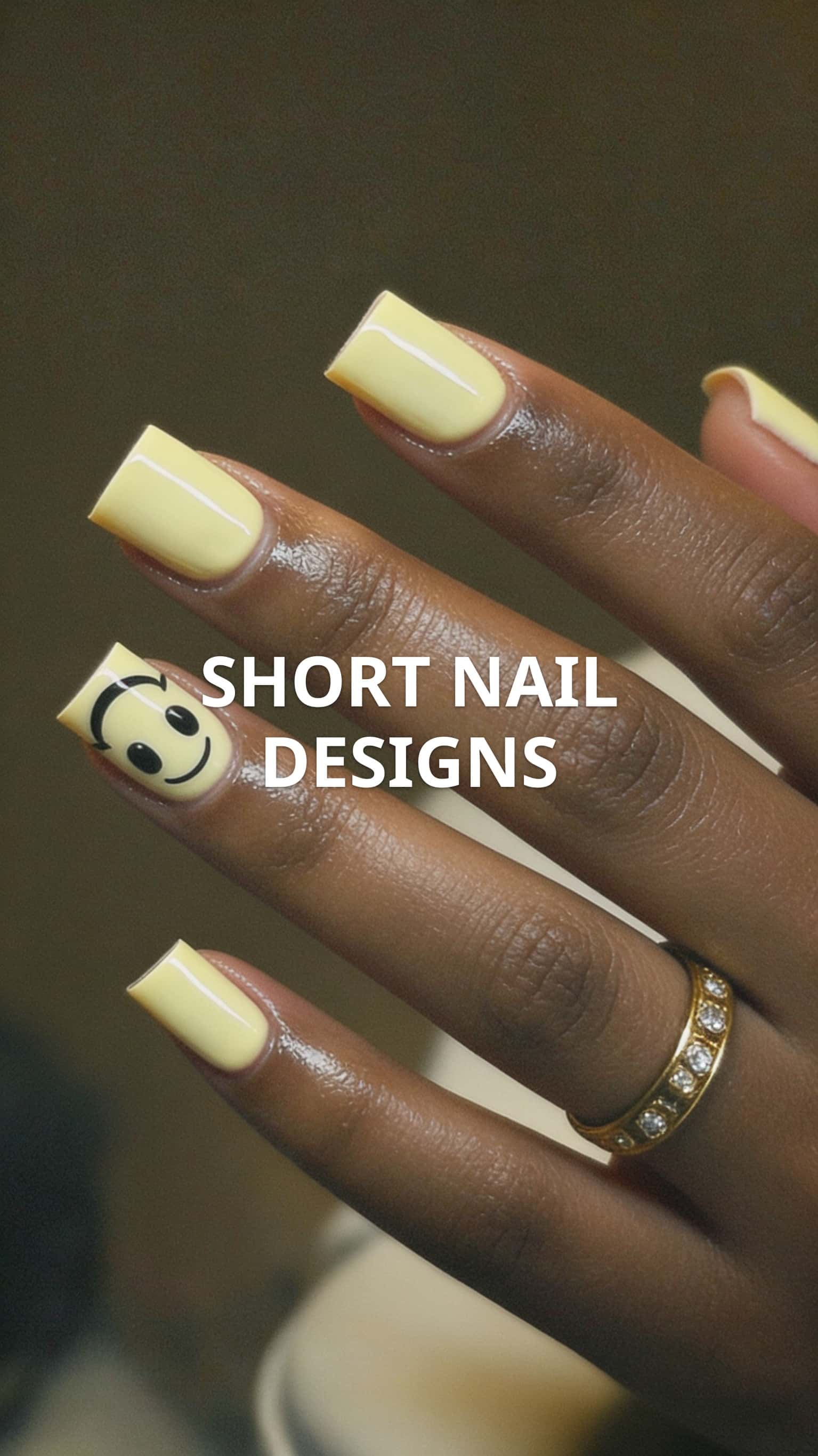 6 chrome nail ideas on manicured hands, including star, cow print, smiley face, polka dots.