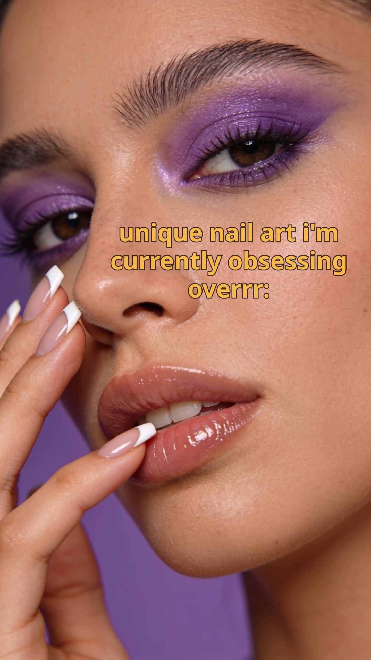 7 nail ideas on manicured hands, tagged nail inspo, uniquenails, nail art.