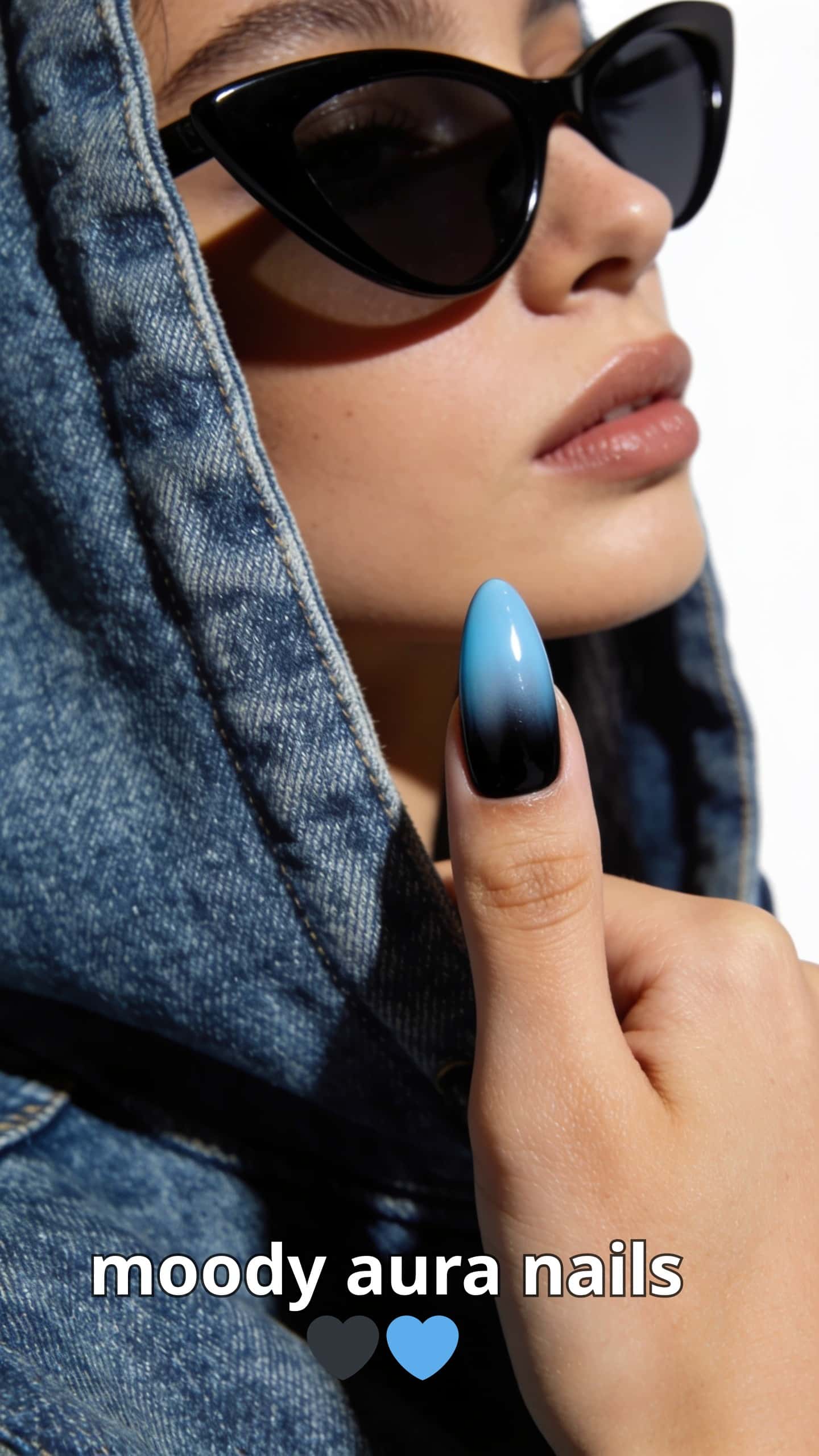 6 chrome nail ideas on manicured hands, including moody aura nails, graphic lines & stars, chrome stiletto vibes, dreamy metallic aura.