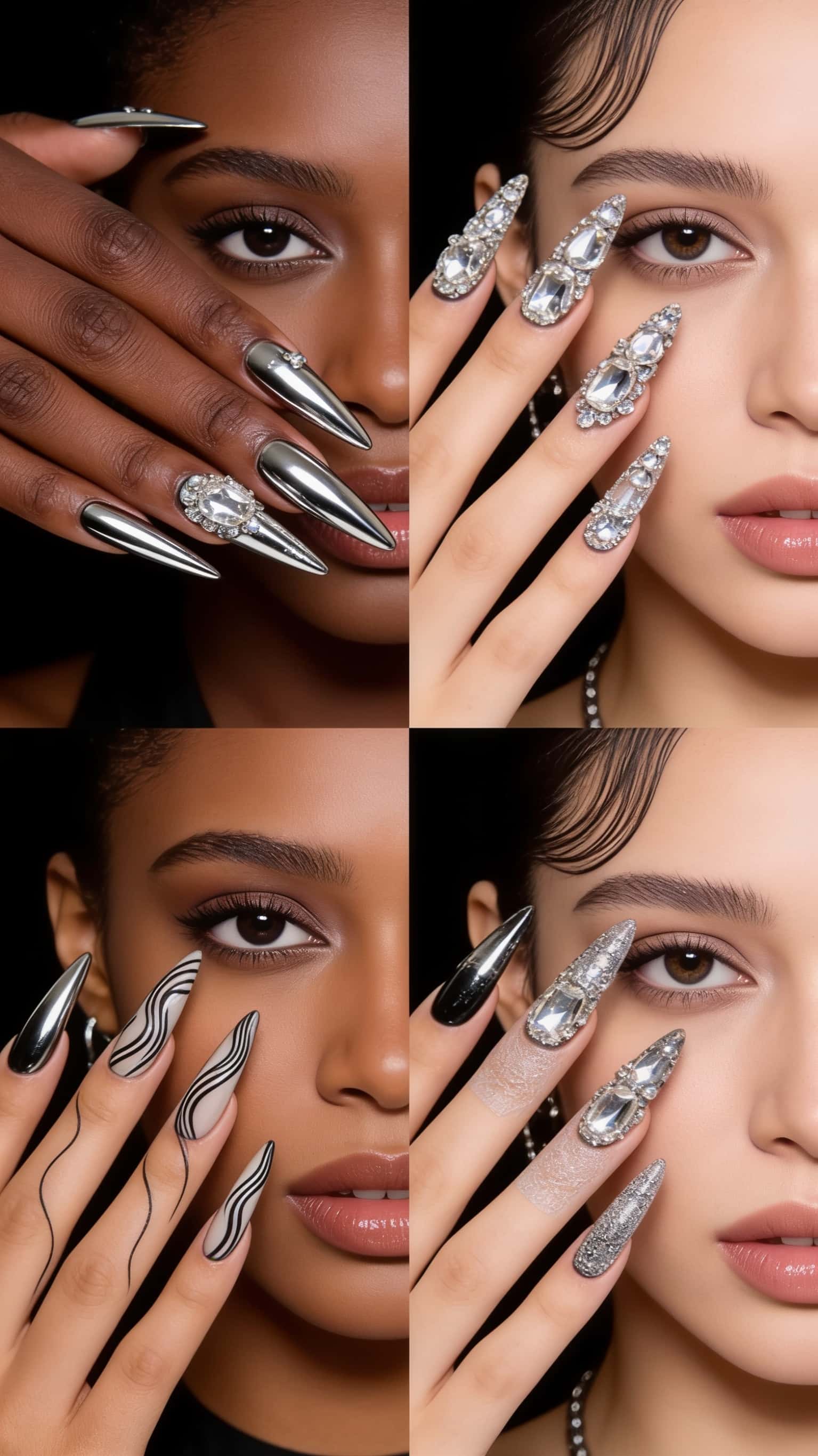 7 trendy nail ideas on manicured hands, tagged nail inspo, nail art, trendy nails.