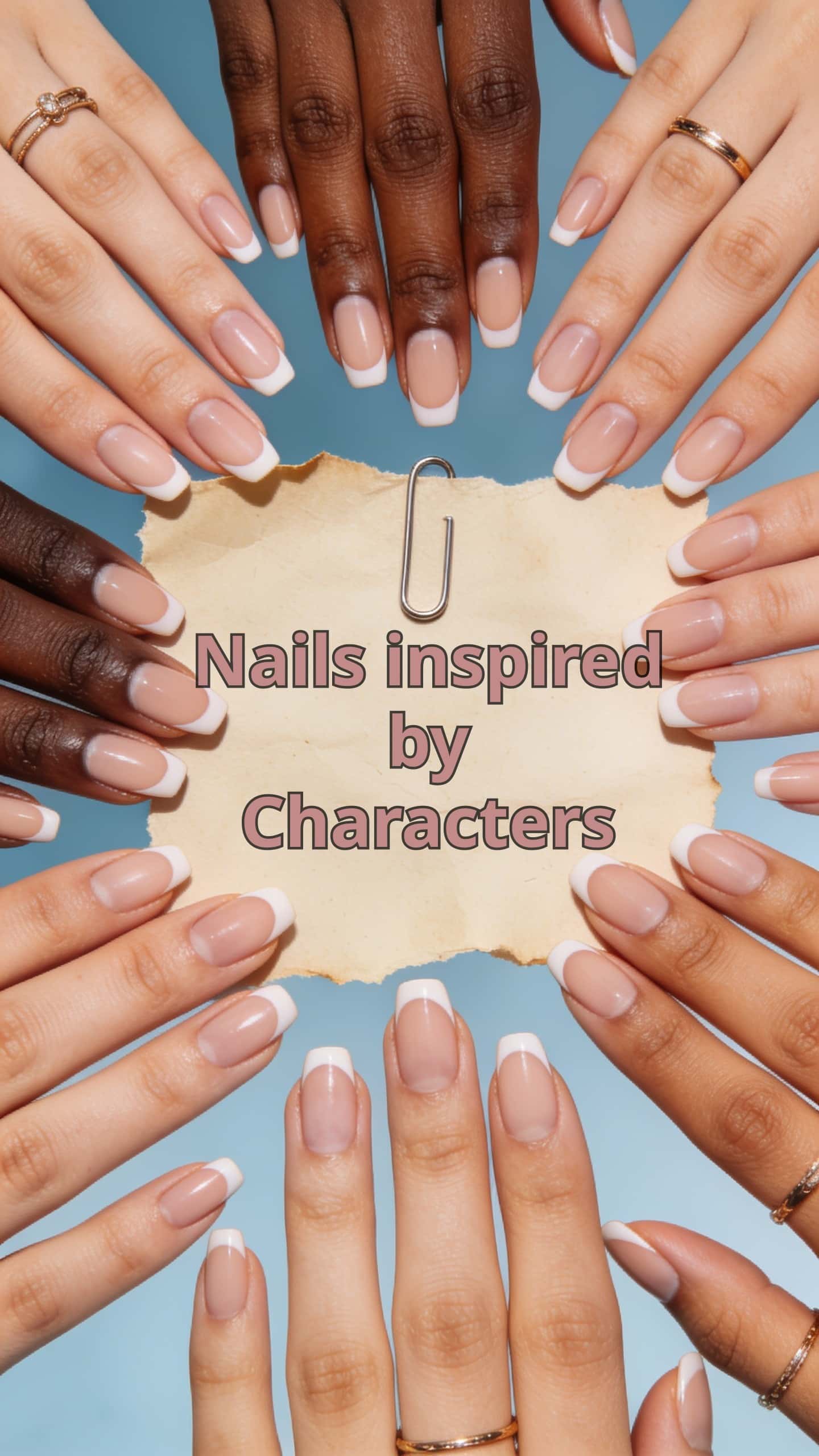 3 nail ideas on manicured hands, tagged characterinspirednails, nail inspo, nail art.