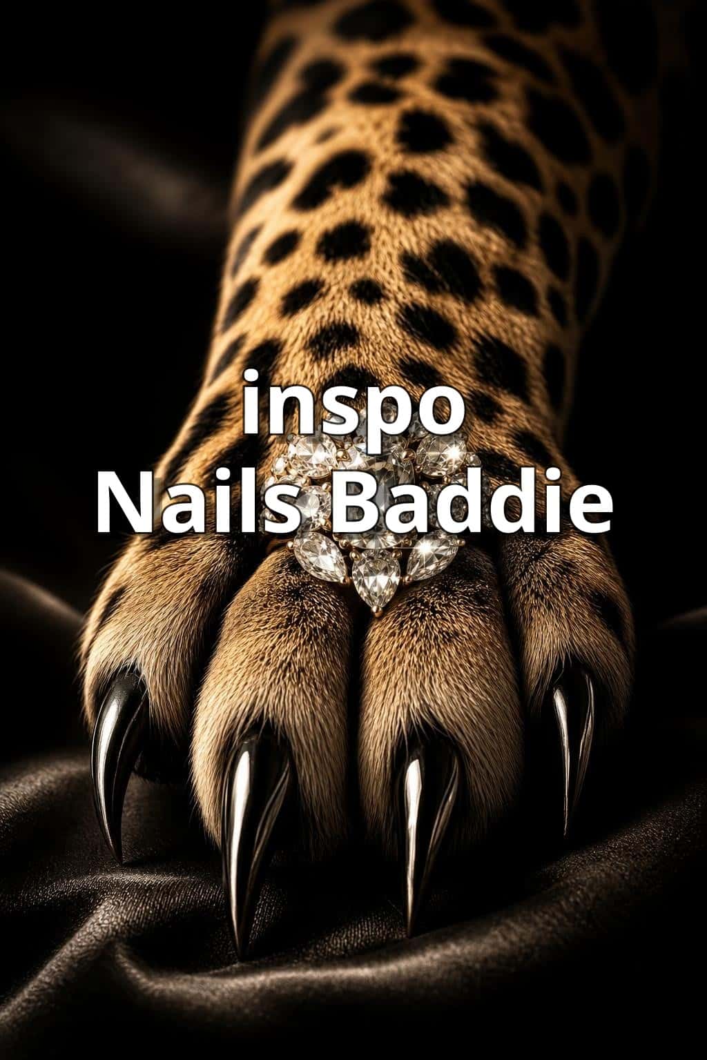 5 leopard print nail ideas on manicured hands, tagged leopard nails, baddienails, nail inspo.