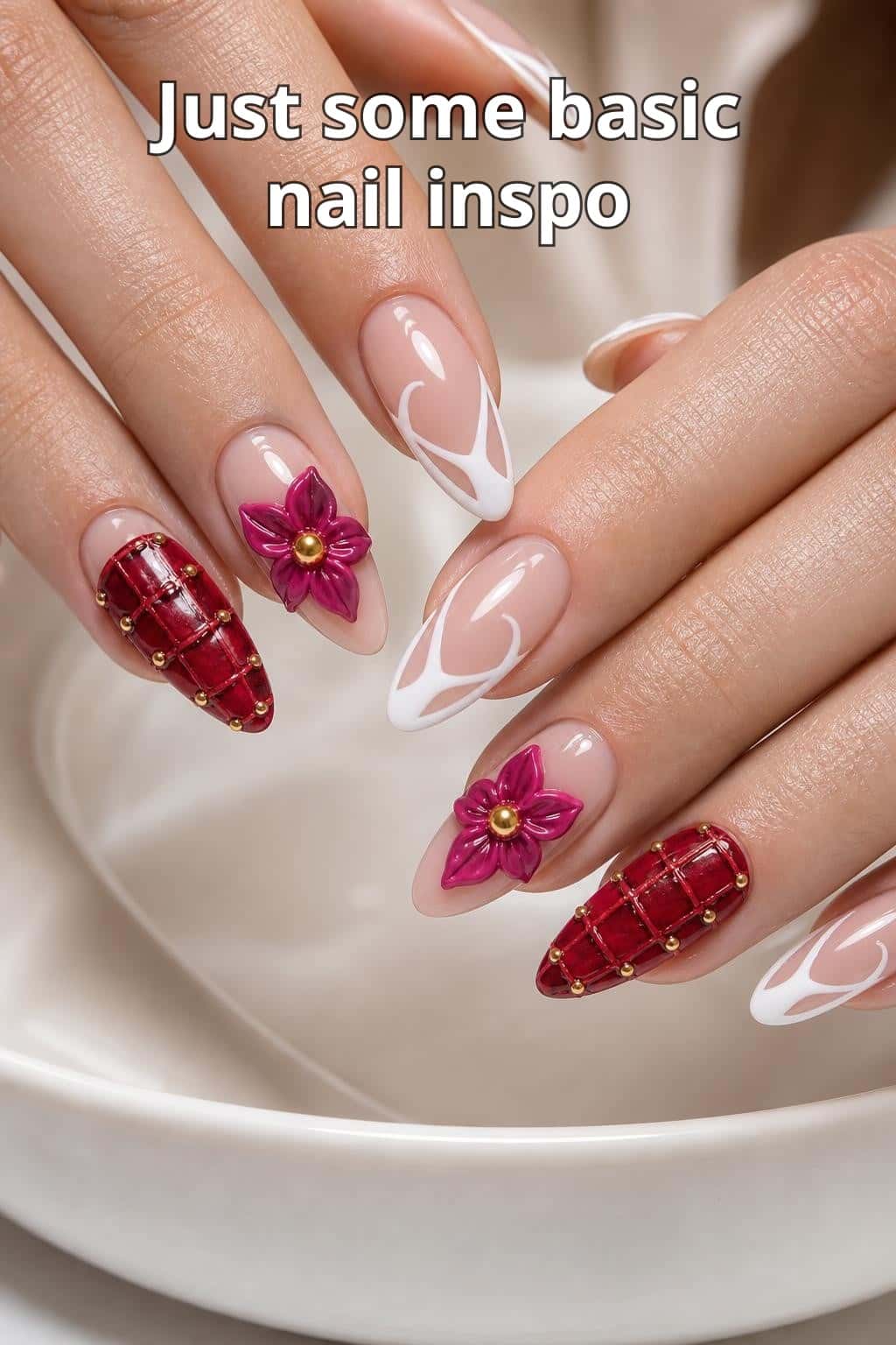 7 luxury nail ideas on manicured hands, tagged nail art, nail inspo, nail trends.
