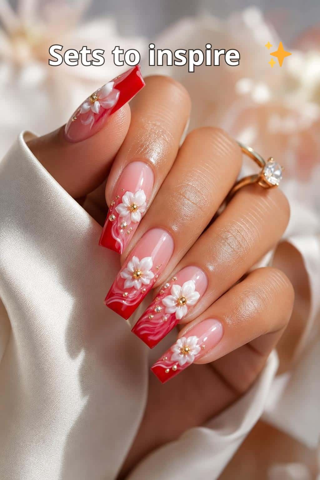 7 luxury nail ideas on manicured hands, tagged nail art, nail inspo, nail trends.