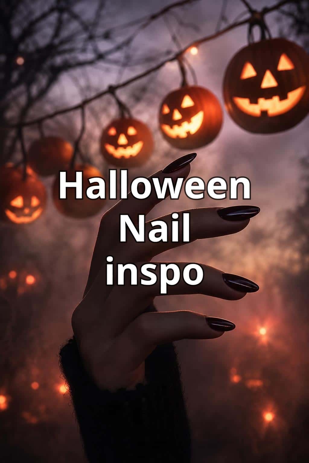 9 halloween nail ideas on manicured hands, tagged halloweenails, fall nails, nail inspo.