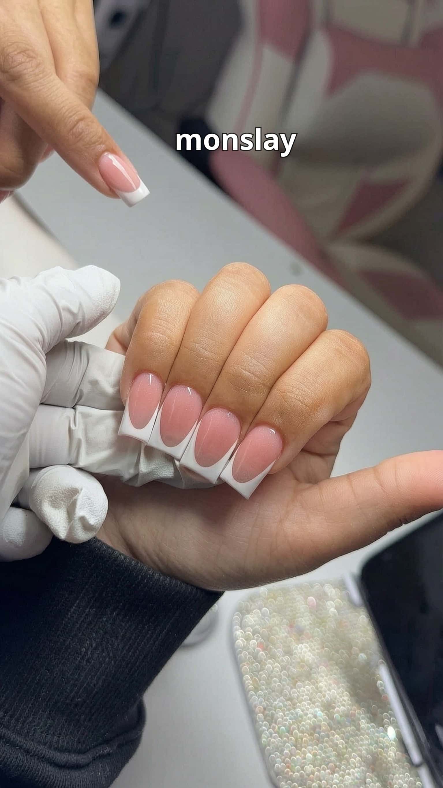 6 nail ideas on manicured hands, including tueslayyy, wedneslayyy, thurslay, frislay.