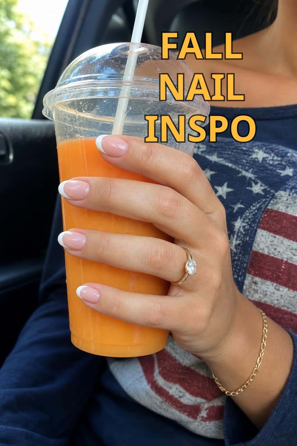 5 fall nail ideas on manicured hands, tagged fall nails, nail inspo, autumn trends.