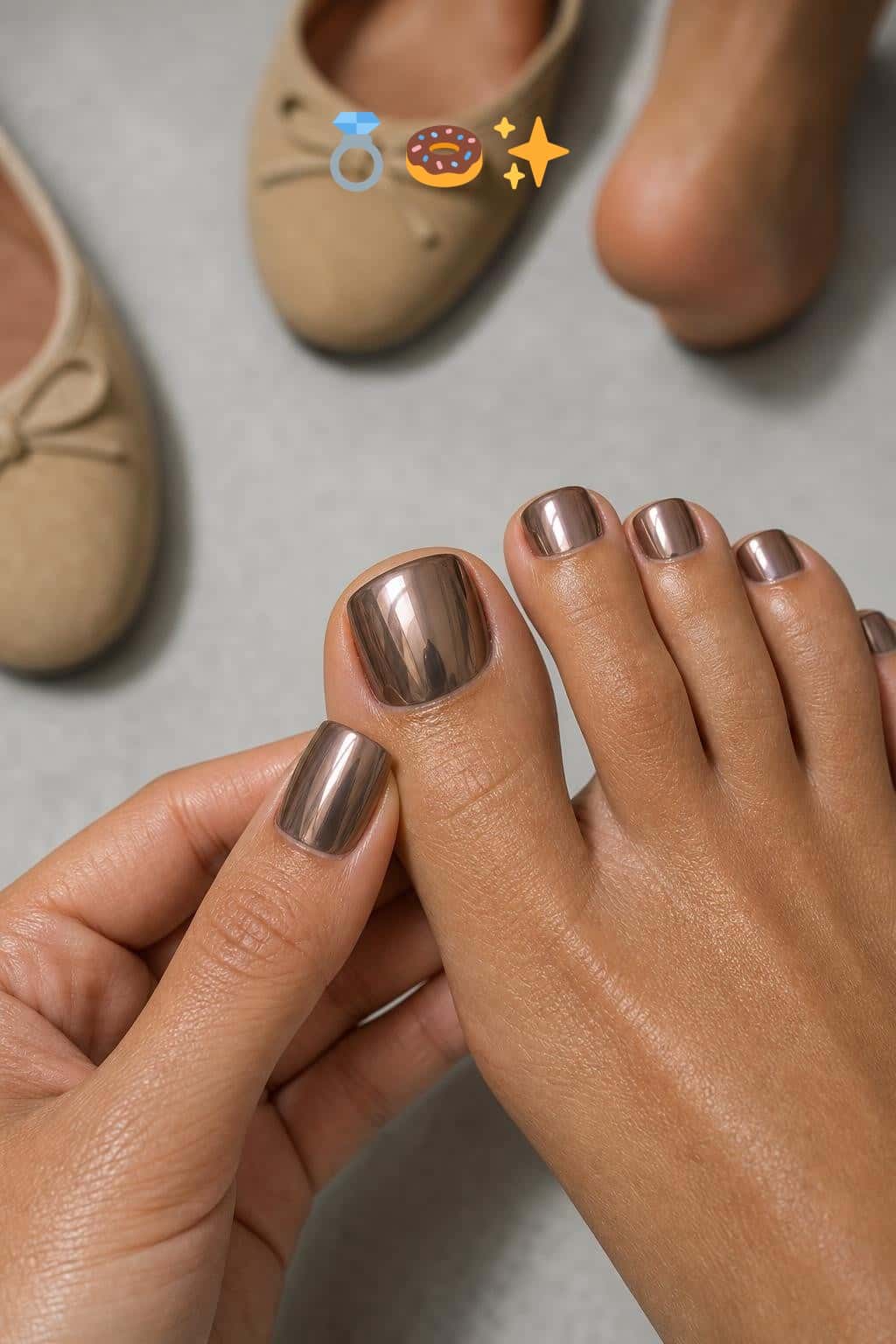 5 fall nail ideas on manicured hands, tagged fallpedi, nail inspo, pedicure.