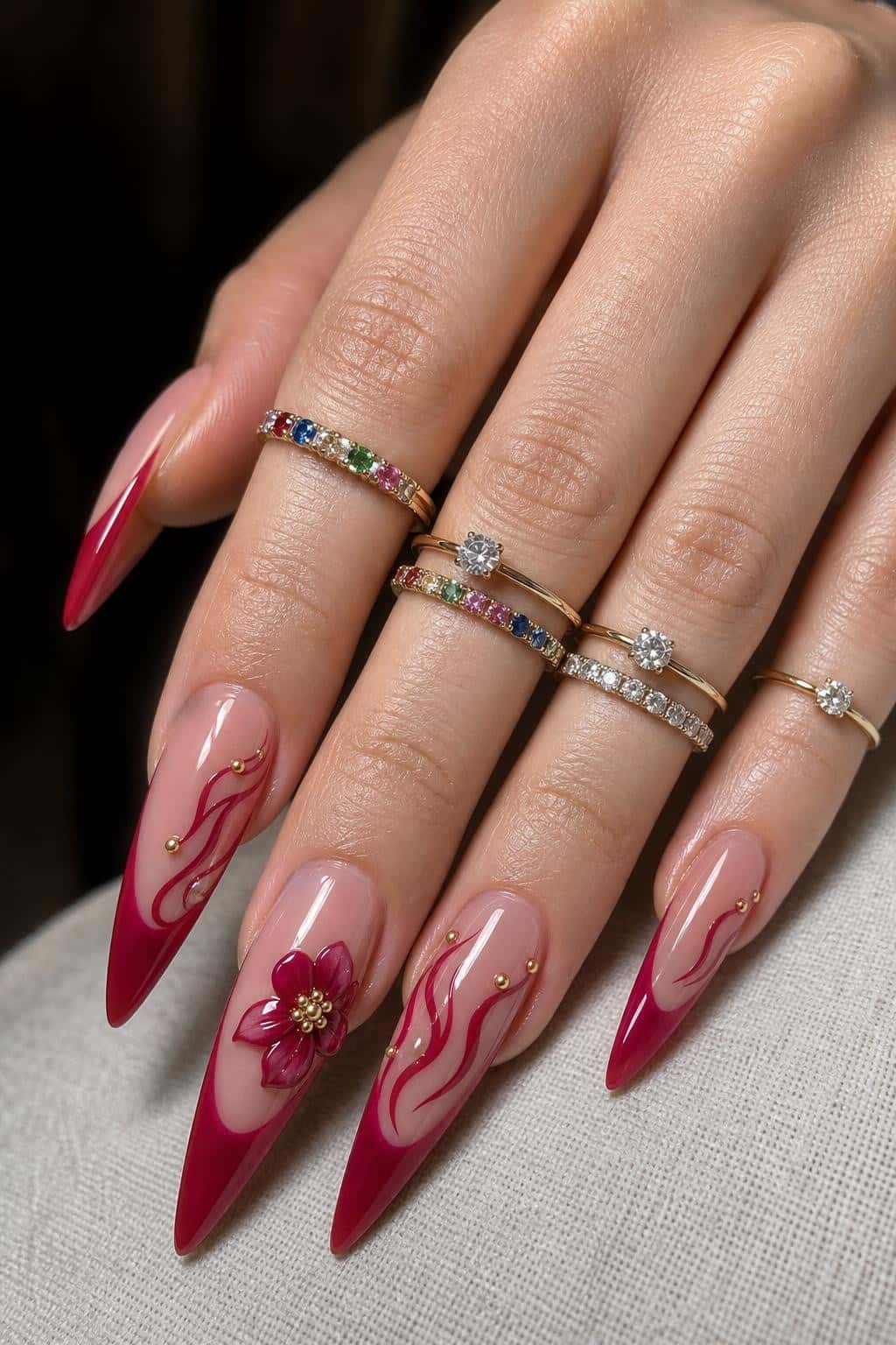 4 french tip nail ideas on manicured hands, tagged nail art, long nails, french nails.