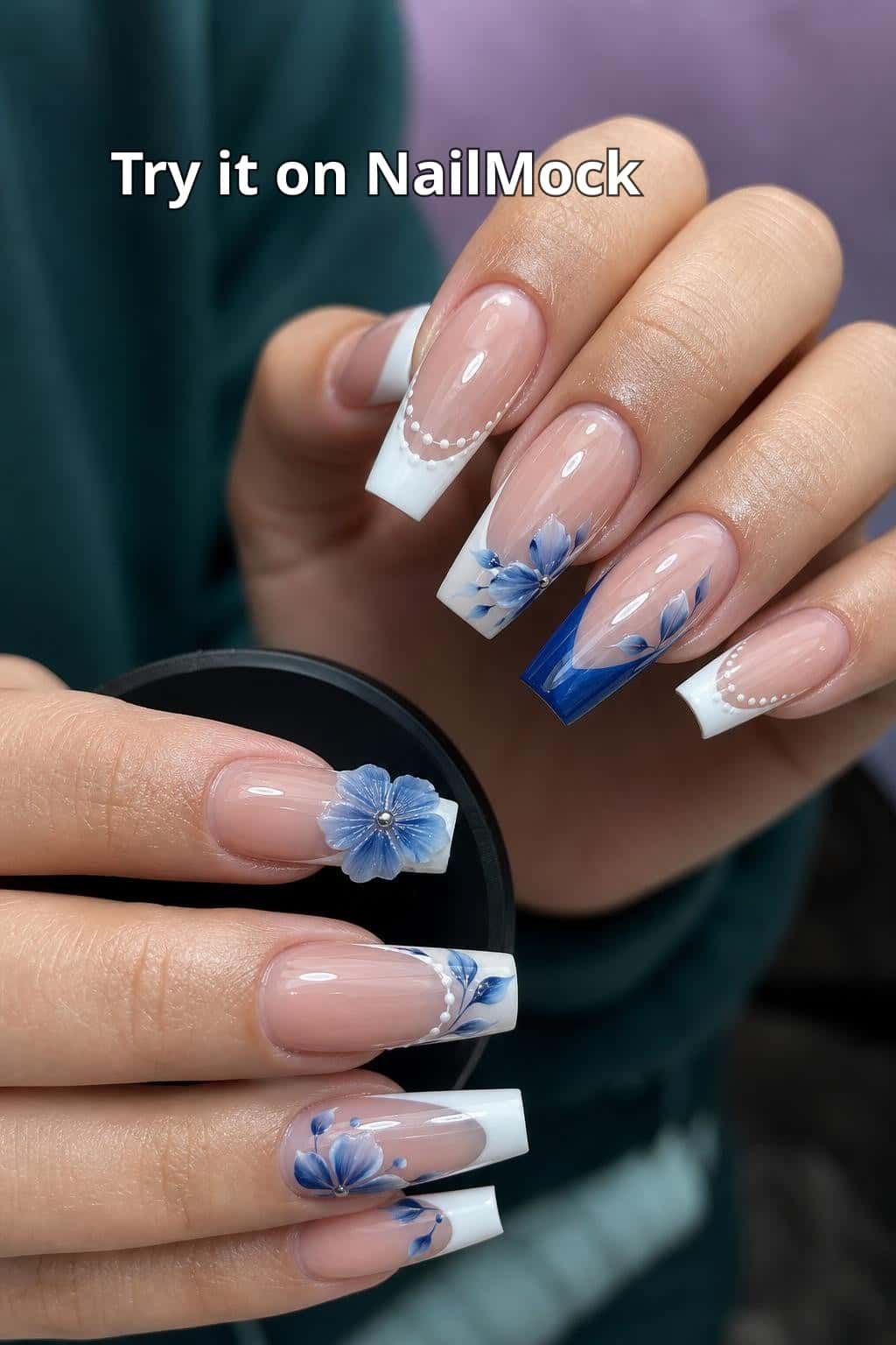 8 french tip nail ideas on manicured hands, tagged square nails, summer nails, spring nails.