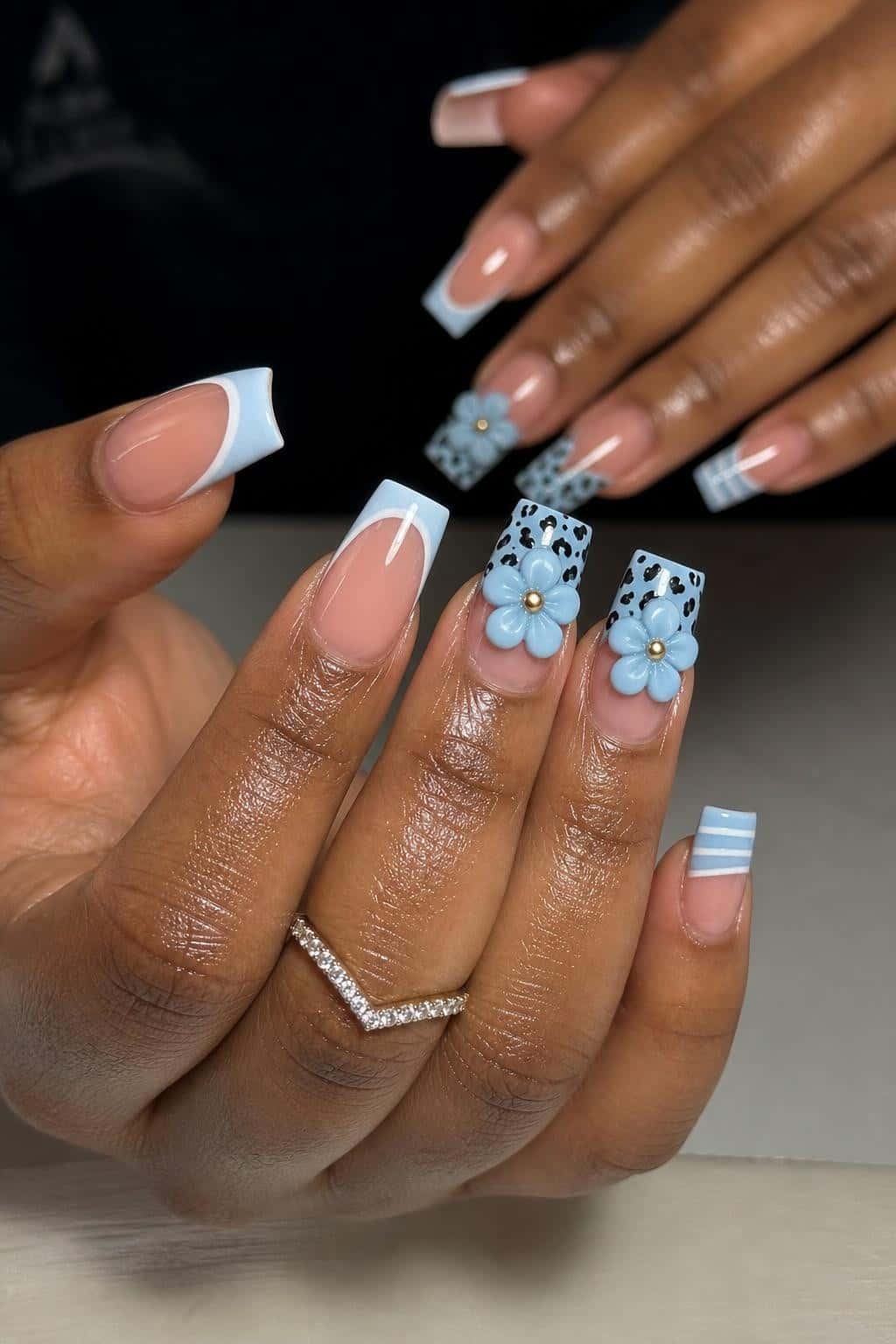 8 french tip nail ideas on manicured hands, tagged square nails, summer nails, spring nails.