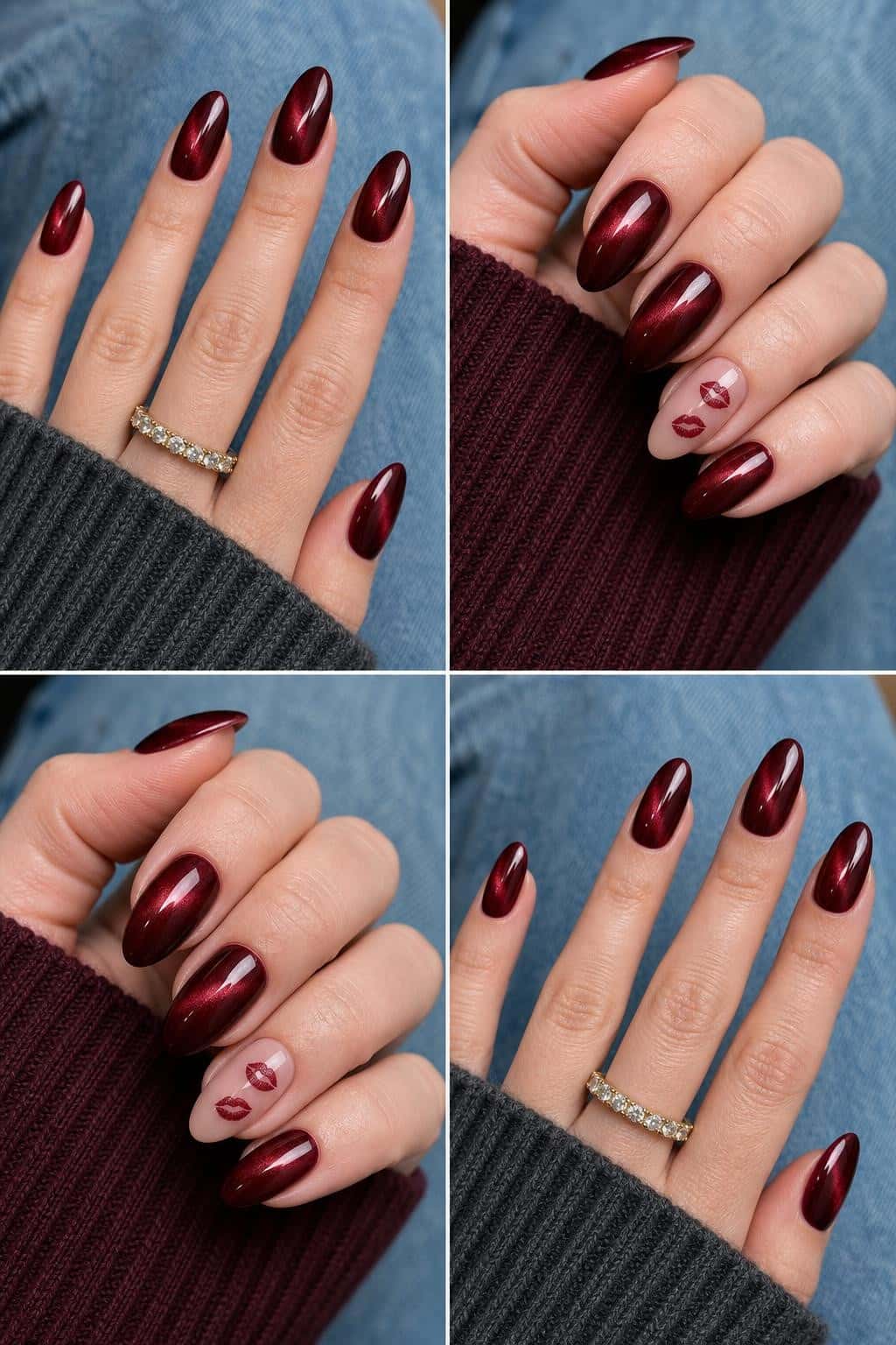 6 red nail ideas on manicured hands, including context, detail, proof.
