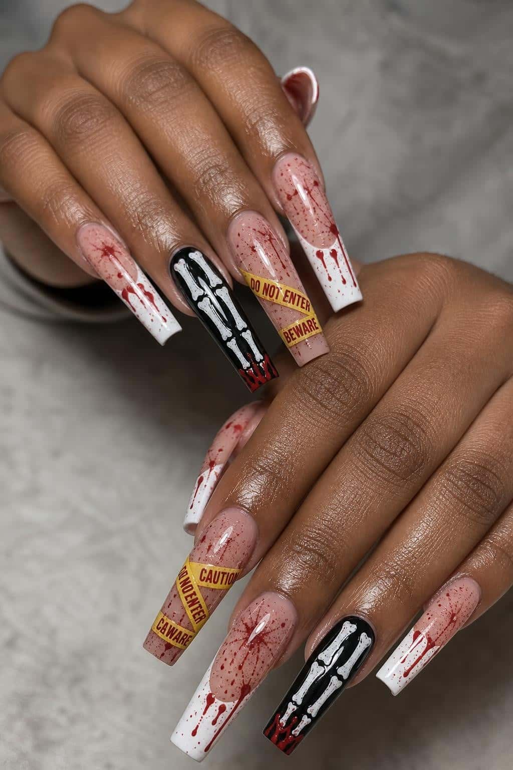9 halloween nail ideas on manicured hands, tagged halloween nails, spookyseason, spooky nails.