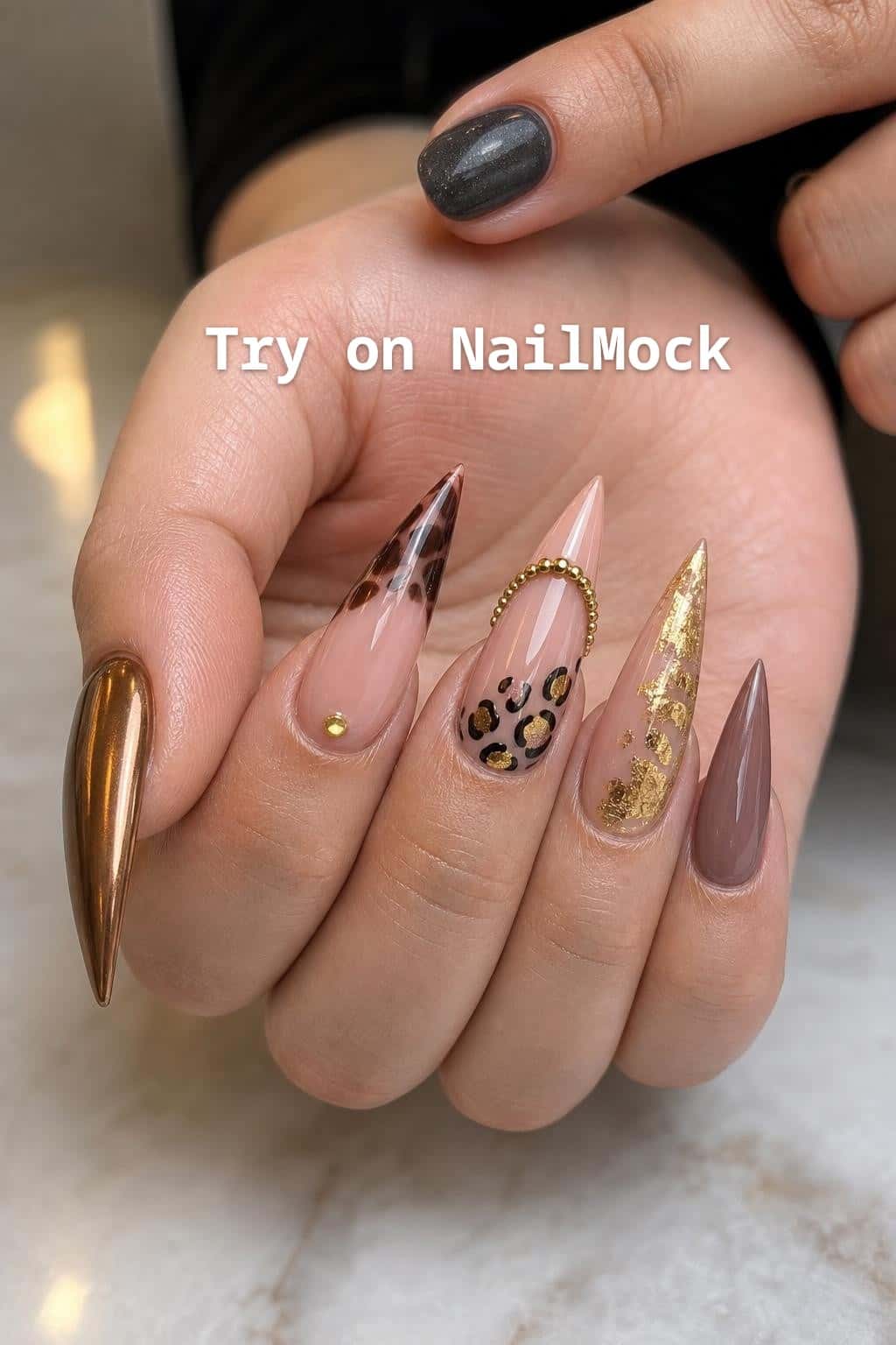 7 leopard print nail ideas on manicured hands, tagged leopard nails, nail art, leopardprint.