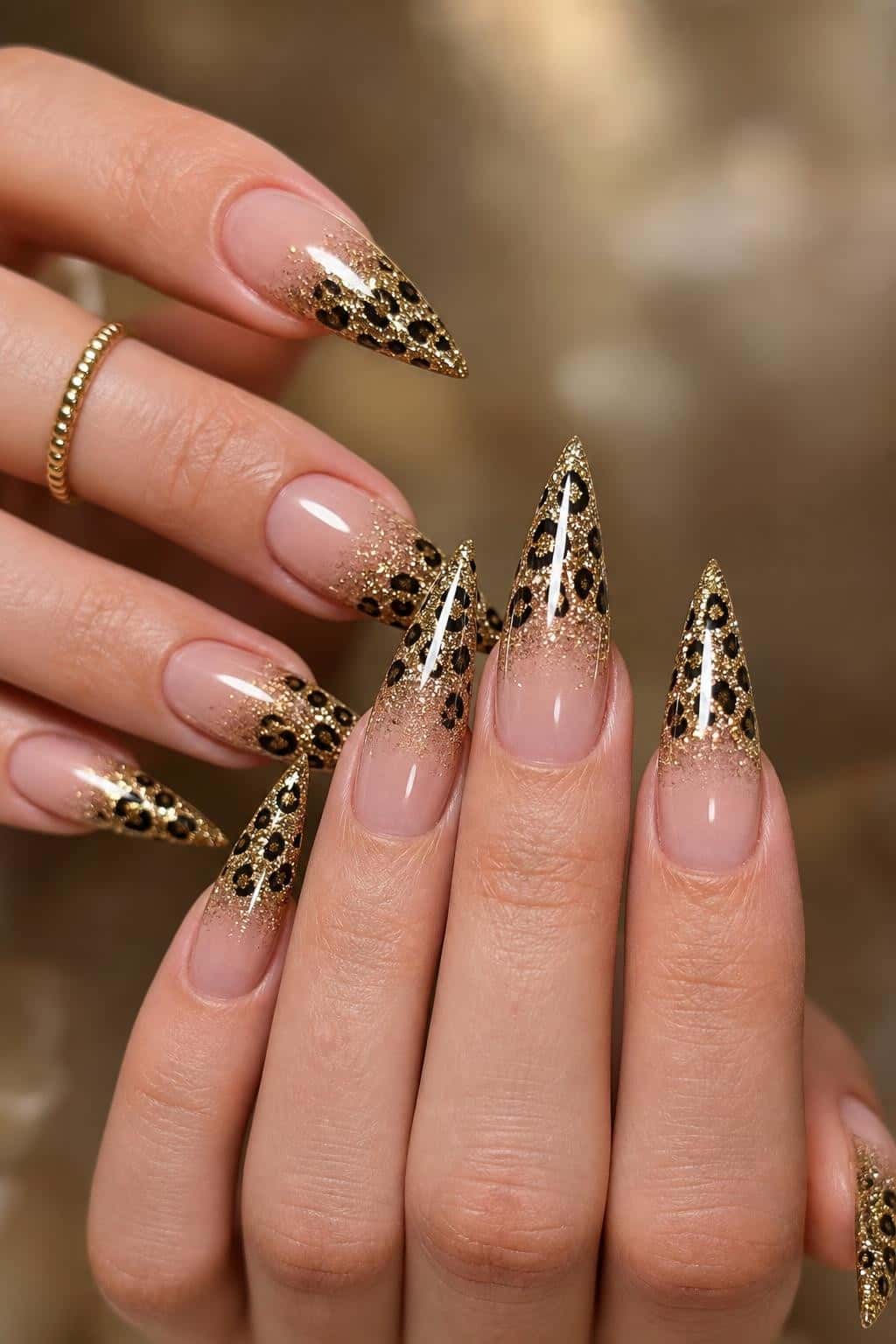 7 leopard print nail ideas on manicured hands, tagged leopard nails, nail art, leopardprint.