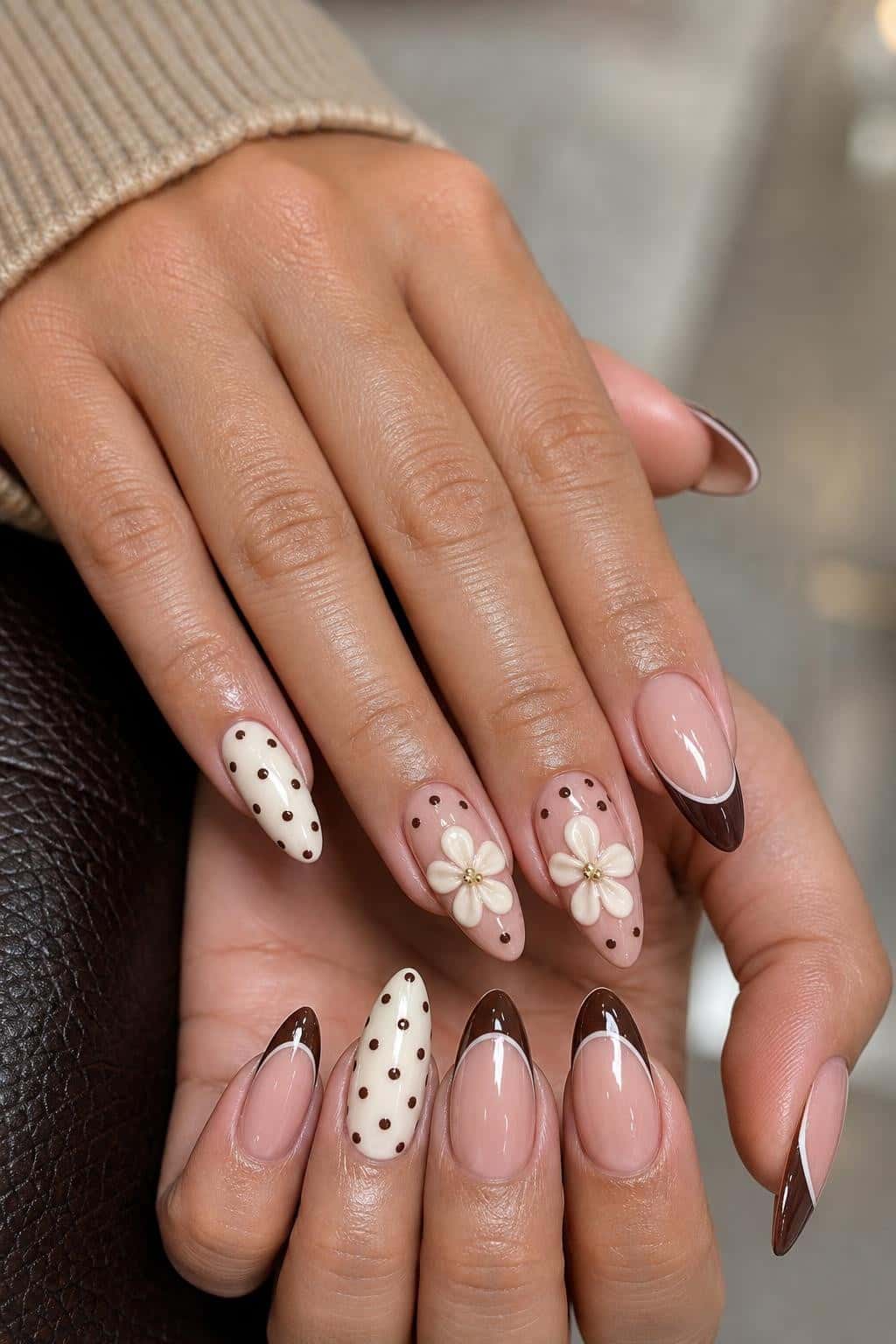 10 fall nail ideas on manicured hands, tagged fall nails, nail art, autumn nails.