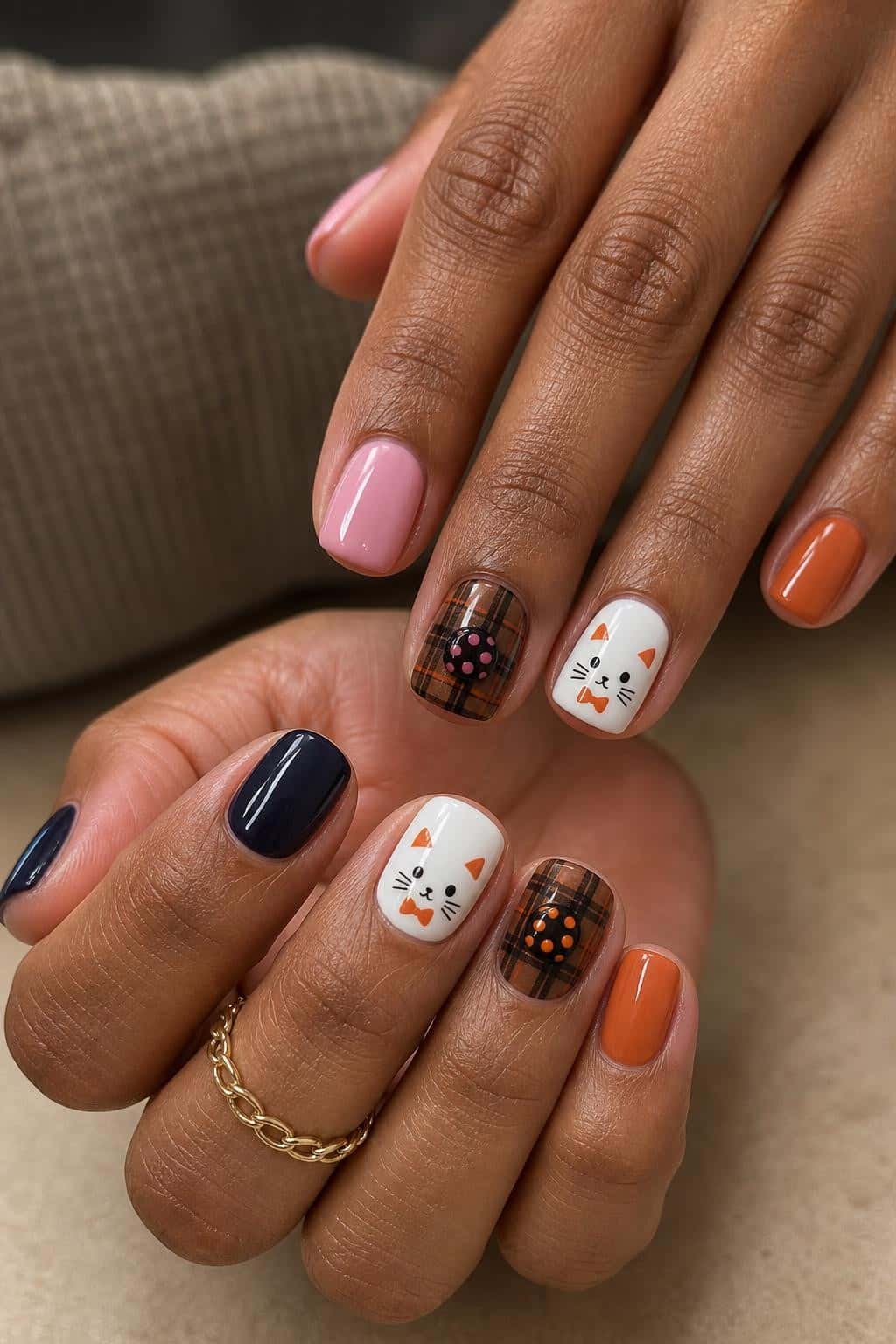 6 halloween nail ideas on manicured hands, tagged fall nails, halloween nails, nail art.
