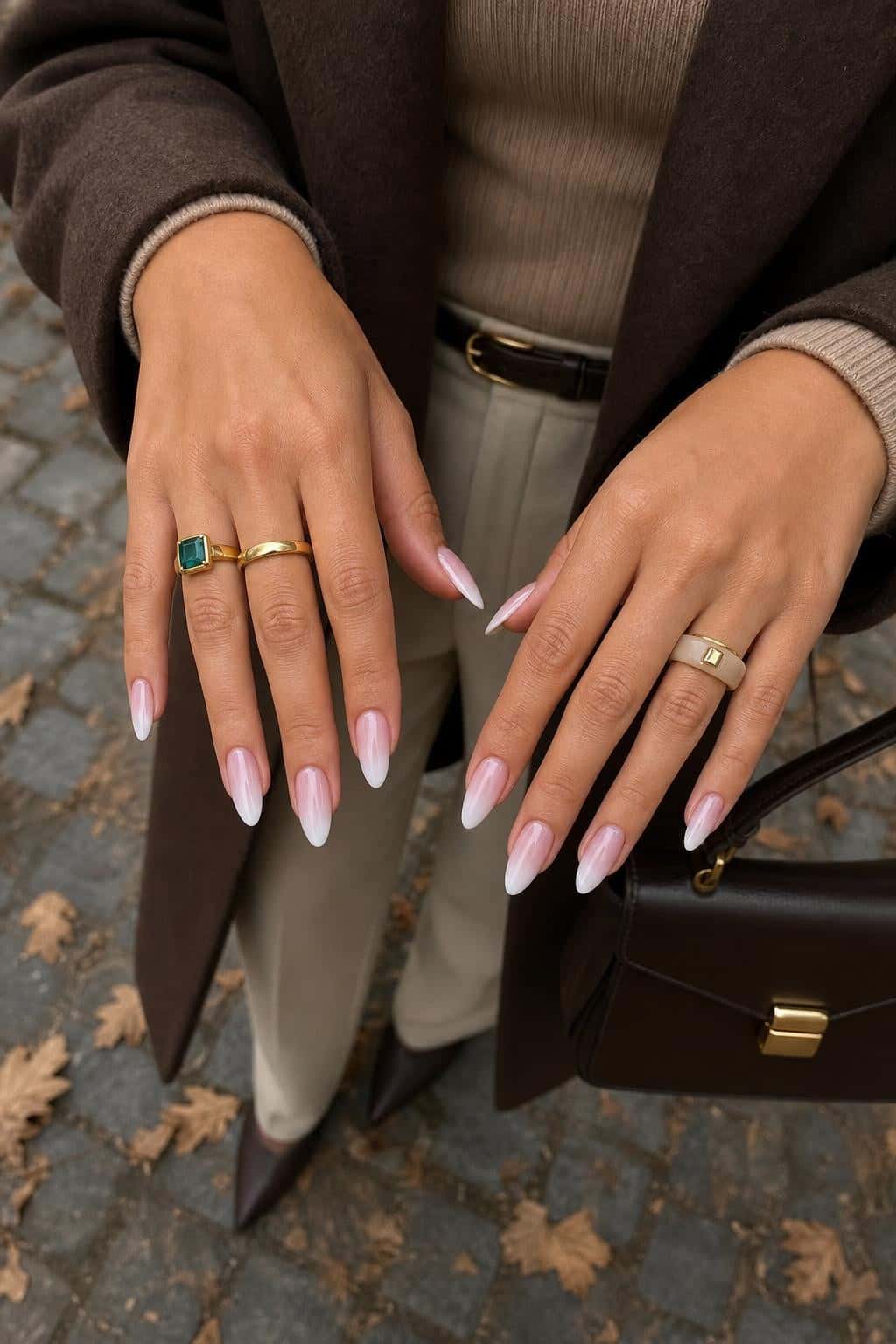7 fall nail ideas on manicured hands, tagged fall nails, october nails, autumn trends.