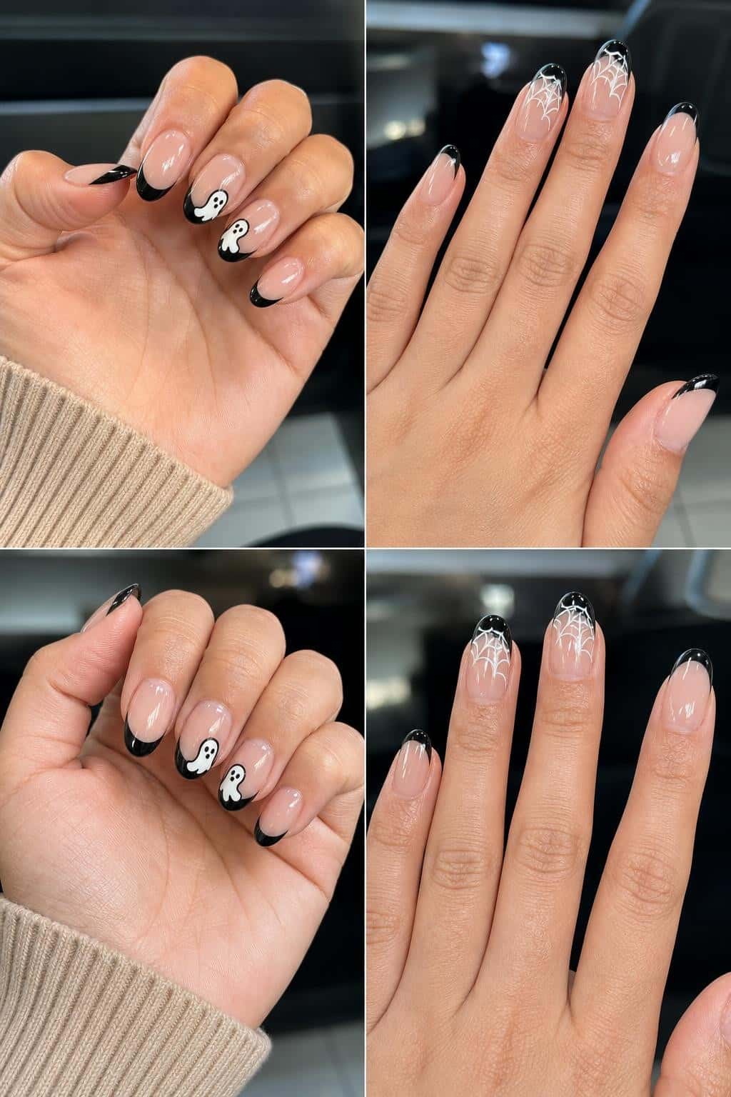 8 halloween nail ideas on manicured hands, tagged halloween nails, spookyseason, nail art.