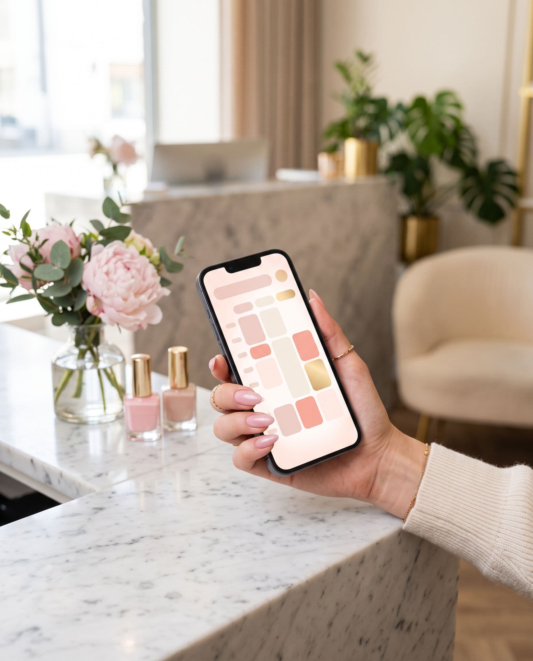 Online booking screen where clients attach a hand photo before their appointment