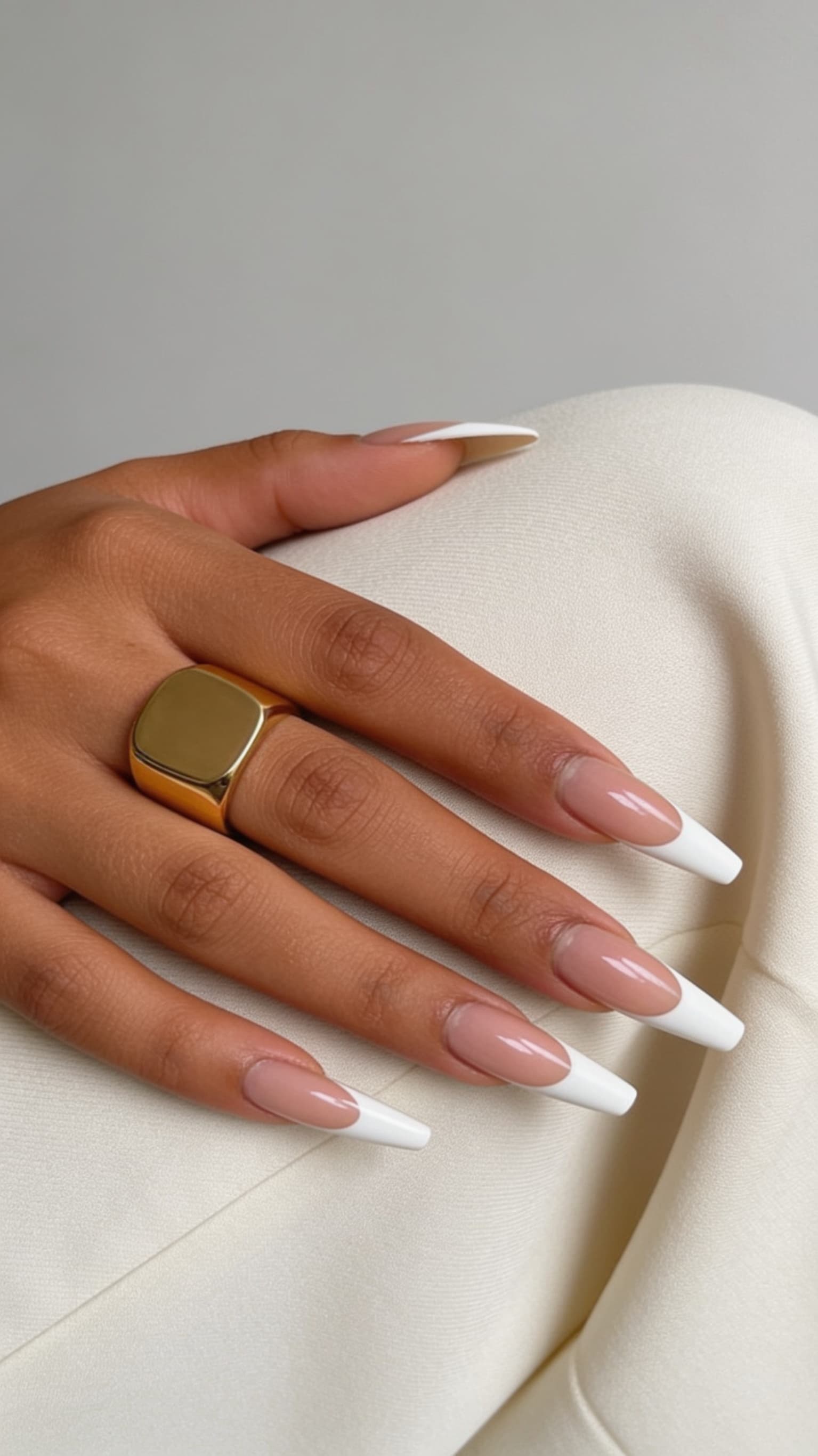 Classic French coffin nail inspo clients often request by screenshot