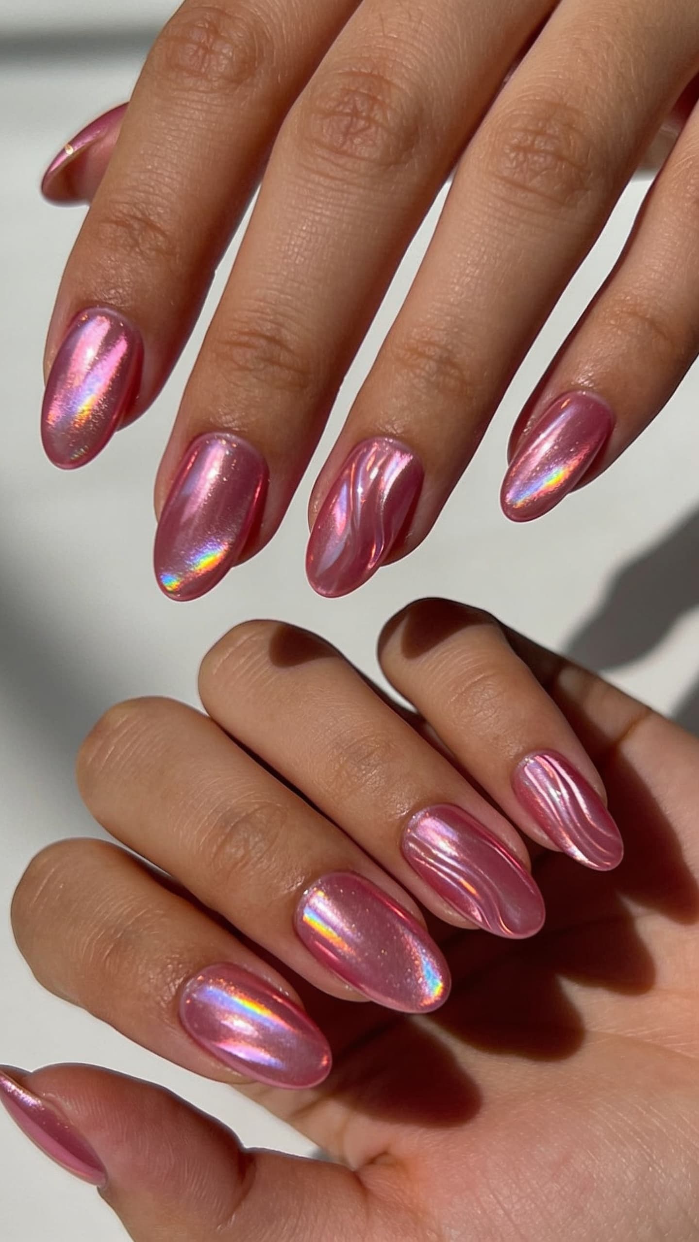 Pink Iridescent Chrome nail inspo: scroll-stopping chrome manicure from the NailMock gallery, ready to turn into viral social content